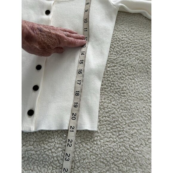 Madewell $98 The Signature Knit Scoopneck Cardigan Winter White Size M NT609 - Picture 10 of 12